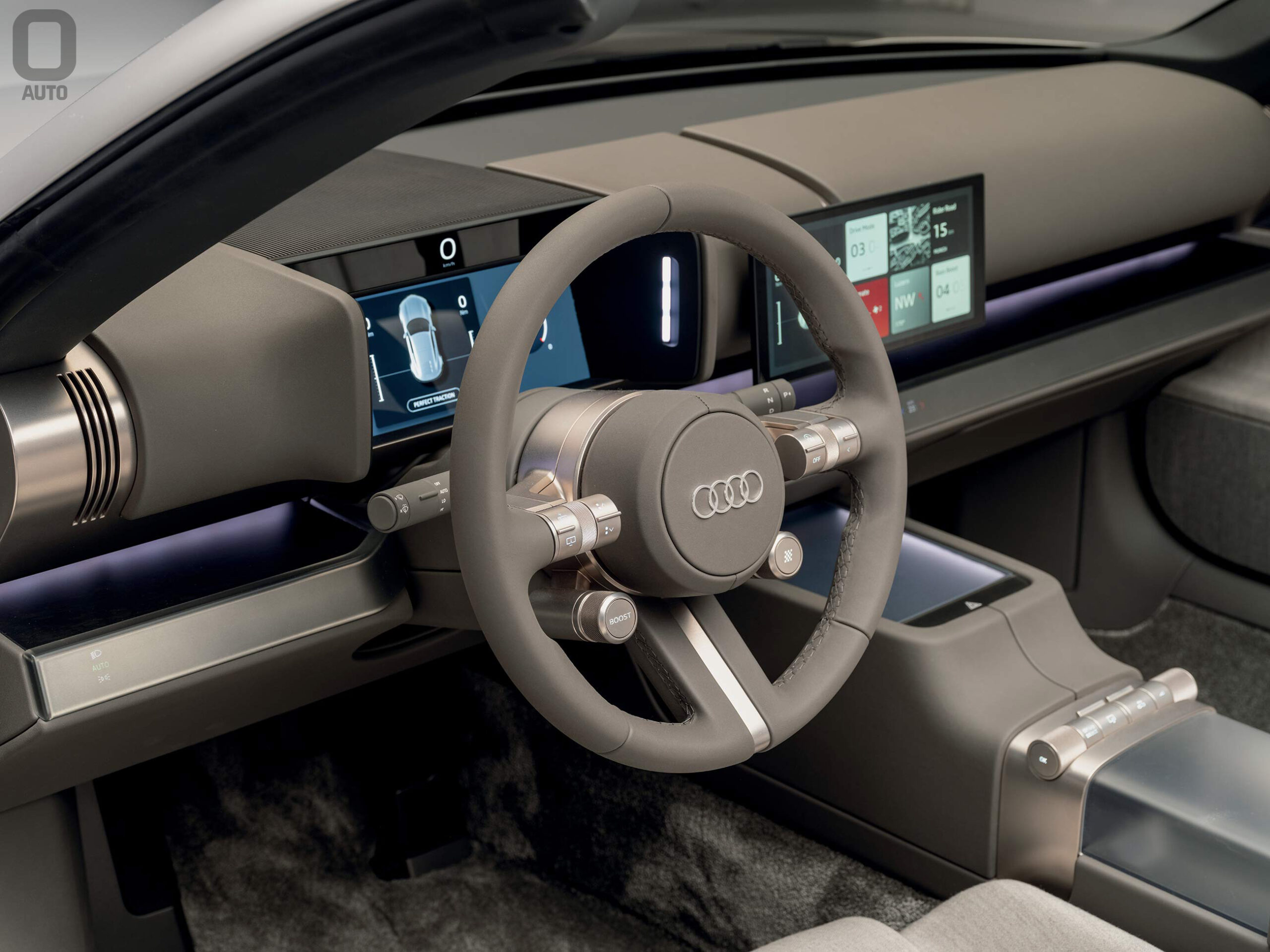 Volant et planche de bord de l’Audi Concept C