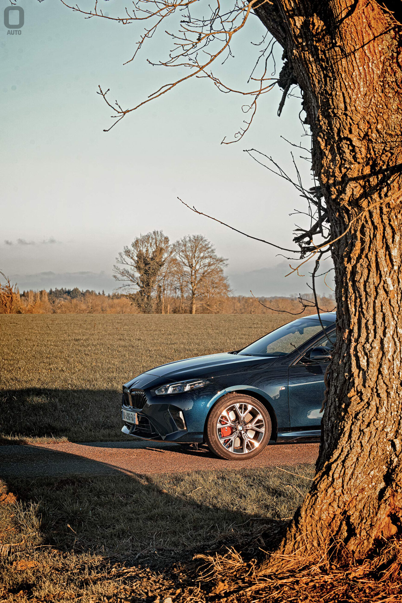 BMW 123 xDrive au bord d’une route de campagne